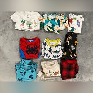 Boys size 3T Pajama LOT. 9 pairs organic cotton.